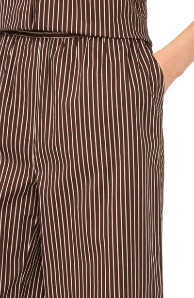 Halogenr Halogen(r) Striped Pull On Pants With Side Slits In Brown