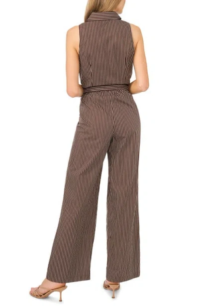 Halogenr Halogen(r) Striped Pull On Pants With Side Slits In Brown