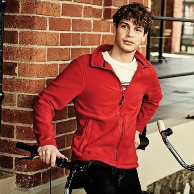 Regatta Plain Micro Fleece Full Zip Jacket In Red