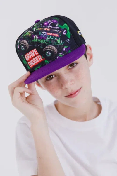 Monster Jam Grave Digger Strapback Baseball Cap In Black