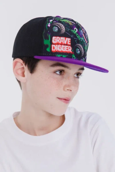 Monster Jam Grave Digger Strapback Baseball Cap In Black