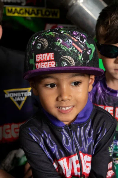 Monster Jam Grave Digger Strapback Baseball Cap In Black