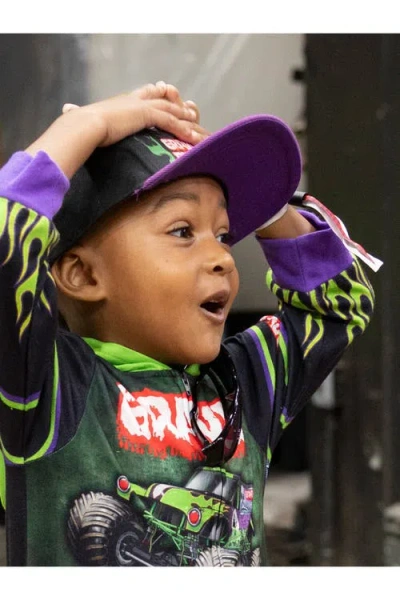 Monster Jam Grave Digger Strapback Baseball Cap In Black