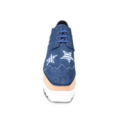 Shop Stella Mccartney Denim Elyse Striped Star Shoes