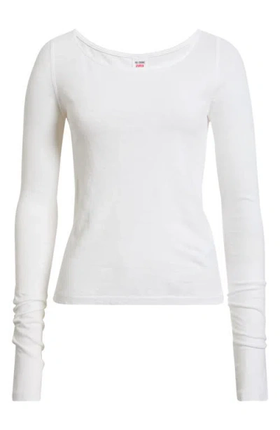 Re/done Monroe Ballet Long Sleeve Tee In White