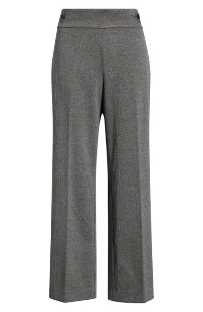 Ak Anne Klein Side Tab Pull On Trousers In Gray