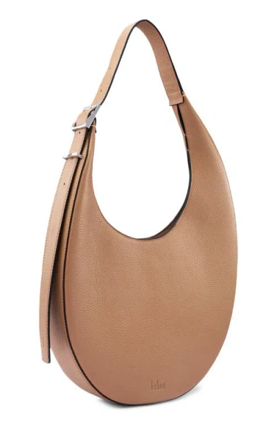 Behno Ina Medium Pebbled Leather Crescent Bag In Brown