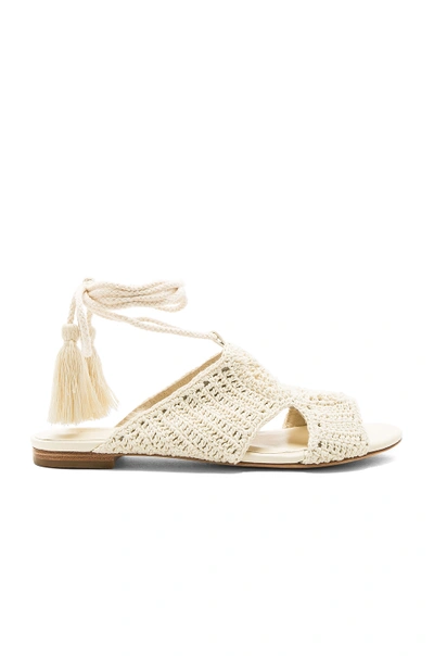 Joie Fai Crochet Ankle Tie Sandals In Ivory