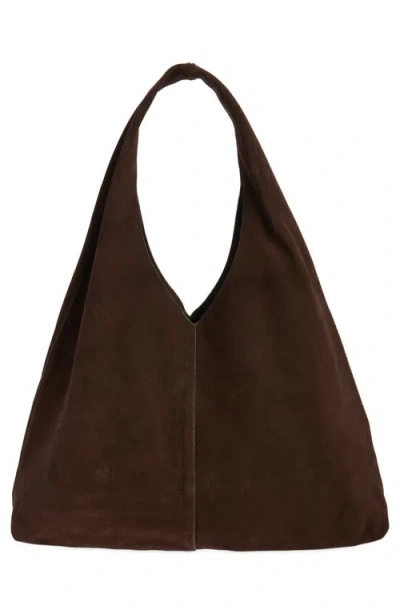 Mango Joel Suede Shoulder Bag In Brown