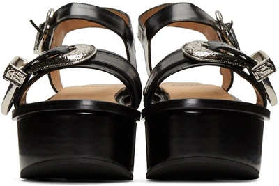 Shop Toga Black Buckle Flatform Sandals
