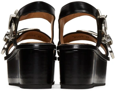 Shop Toga Black Buckle Flatform Sandals