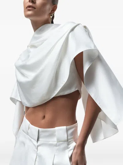 Cayet Debora Asymmetric Cape In White
