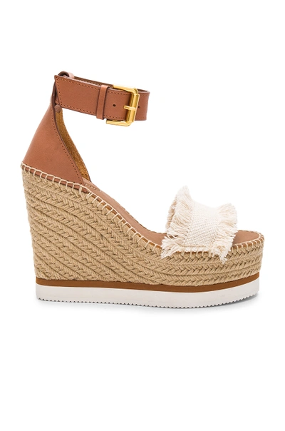 See By Chloé Canvas And Leather Espadrille Wedge Sandals