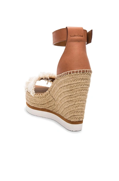 Shop See By Chloé Frayed Wedge In Canvas