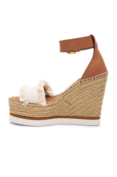 Shop See By Chloé Frayed Wedge In Canvas