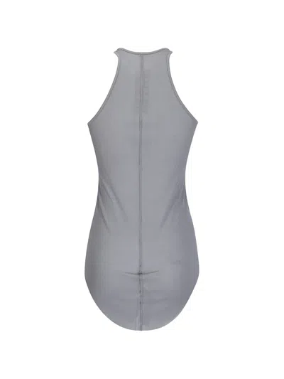 Rick Owens Basic Ribbed-knit Tank Top In Gray