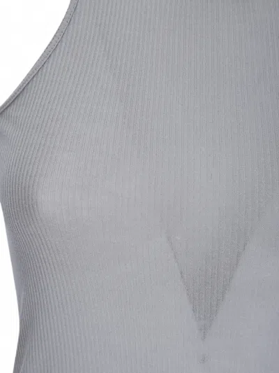 Rick Owens Basic Ribbed-knit Tank Top In Gray