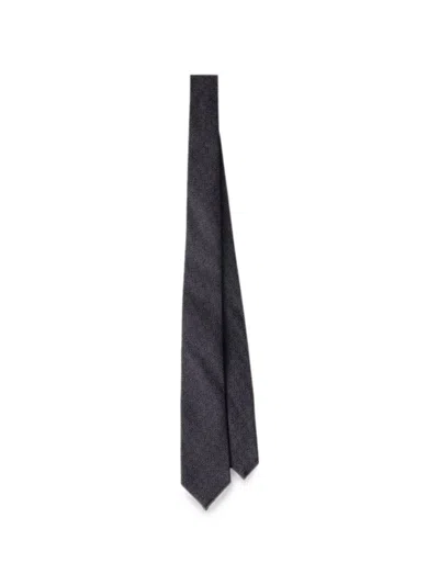 Prada Wool And Silk Tie In Gray