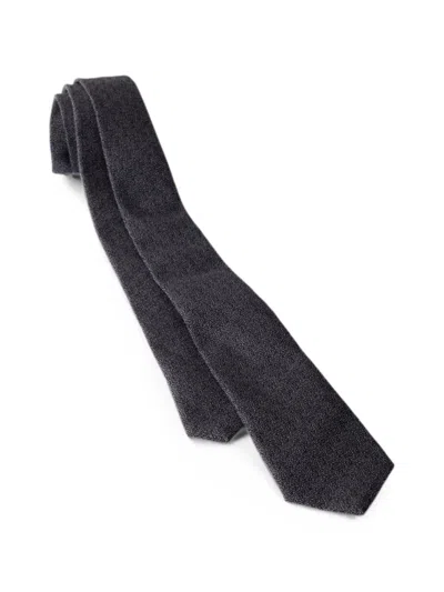 Prada Wool And Silk Tie In Gray