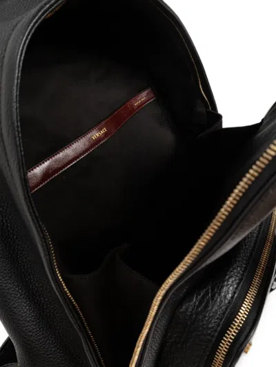 Versace Lou Leather Backpack In Black