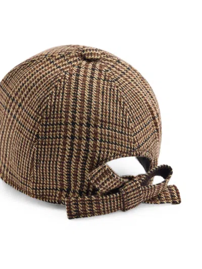 Patou Check-pattern Knot Baseball Cap In White