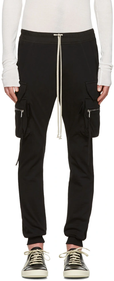Rick Owens Cotton-blend Shell Drawstring Trousers In Black