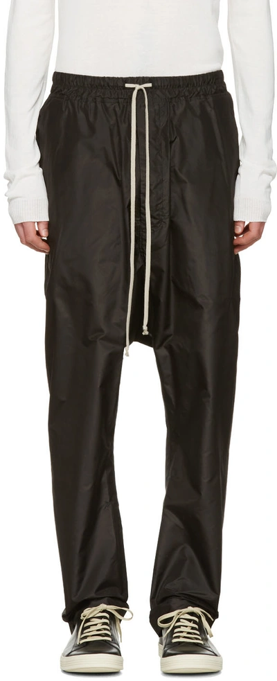 Shop Rick Owens Black Drawstring Trousers