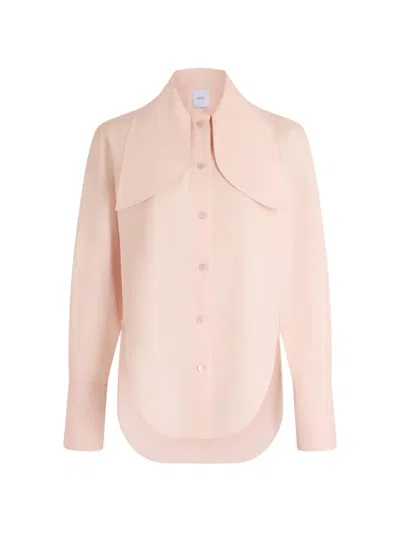Patou Oversized-collar Button-up Blouse In Pink