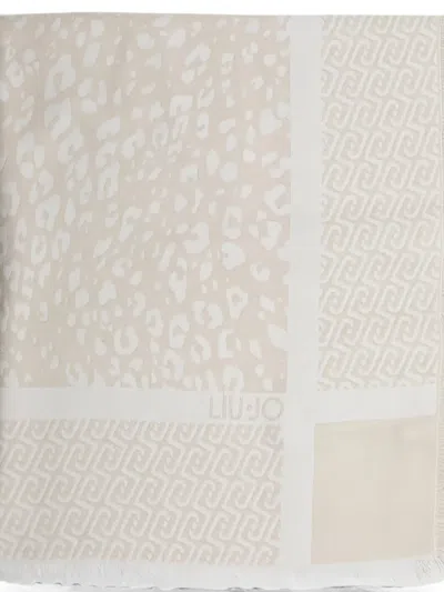 Liu •jo Leopard-print Monogram Scarf In Pattern