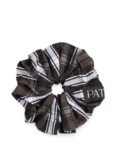 Patou Volume Check-pattern Scrunchie In Transparent