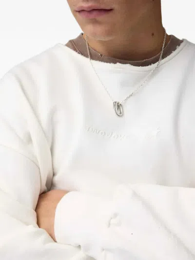 Twojeys Kangaroo-pocket Sweatshirt In White