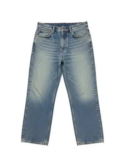 Odeeh Faded-effect Whiskering Jeans In Blue