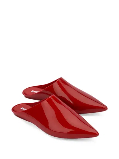 Melissa She Ii Pointed-toe Mules In Red