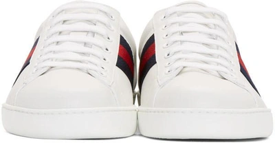 Shop Gucci White New Ace Tiger Sneakers