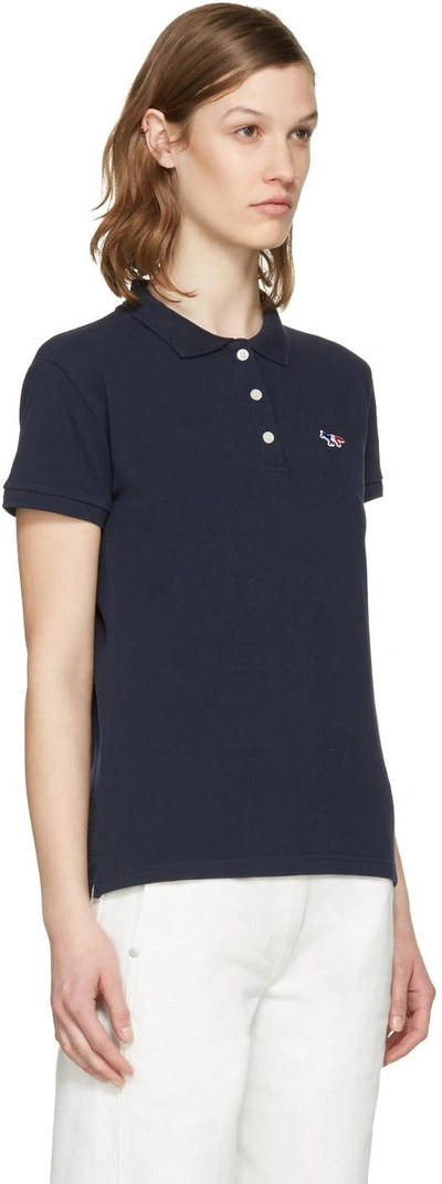 Shop Maison Kitsuné Navy Fox Patch Polo