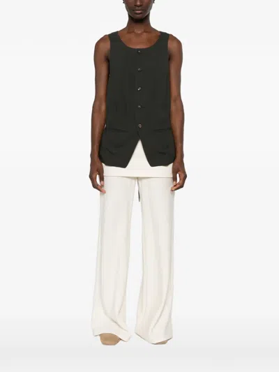 Ziggy Chen Patterned-panel Vest In Green