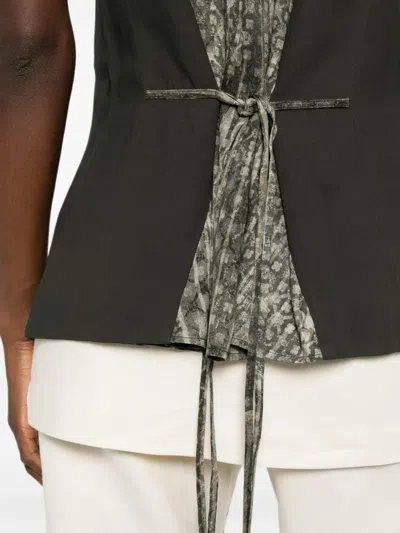 Ziggy Chen Patterned-panel Vest In Green