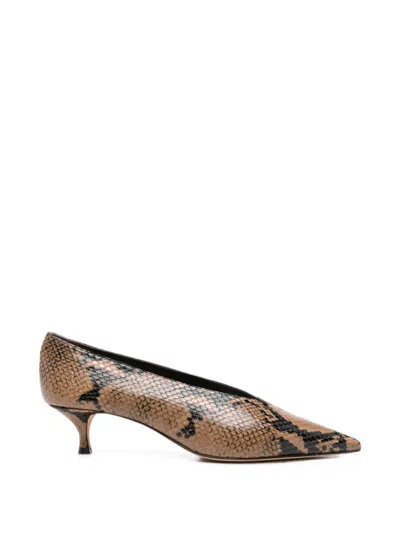 Le Monde Beryl Leopard-pattern Python Print Leather Pumps With Medium Heel For Women In Multi