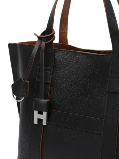 Hogan Small Script Tote Bag In Black