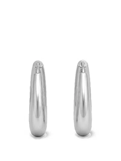 Yoj Midi Eclipse Hoop Earrings In Silver