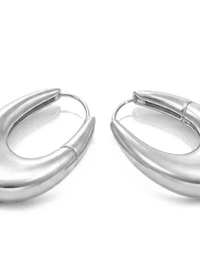 Yoj Midi Eclipse Hoop Earrings In Silver