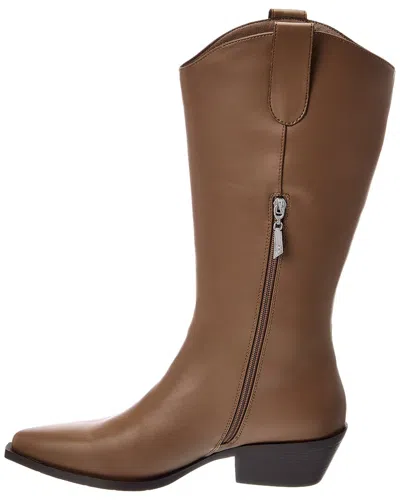 Byblos Leather Boot In Brown