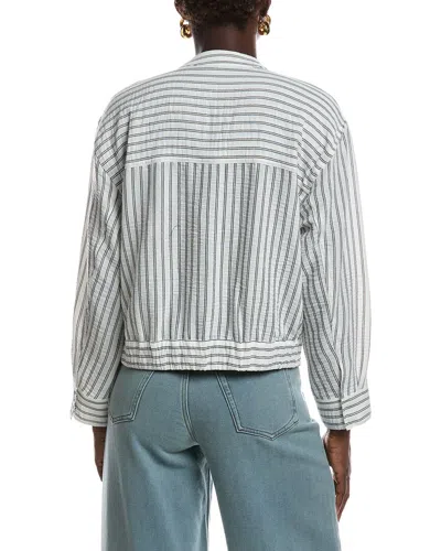Vince Camuto Snap Front Bomber Jacket In White