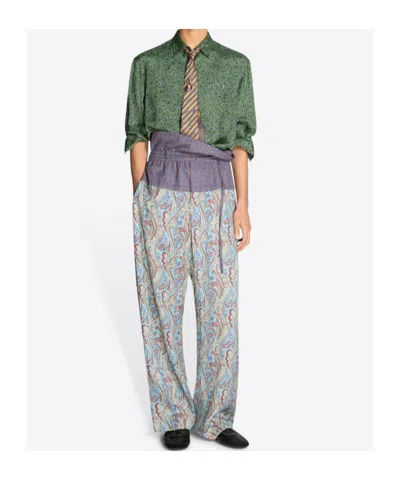 Dries Van Noten Slim Tie Floral Striped Patterned Design In Brown