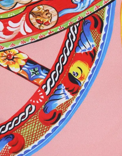 Dolce & Gabbana Carretto-print Triangle Bikini In Multi