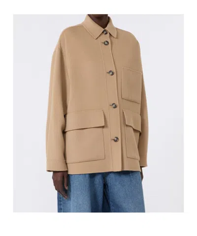 Weekend Max Mara Double Wool Jacket In Brown