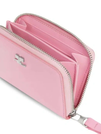 Courrèges Zipped Leather Compact Wallet