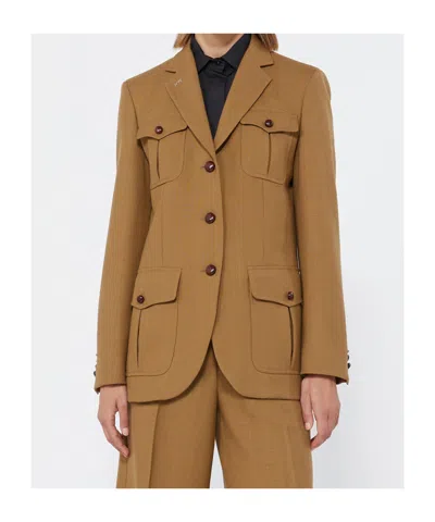 Max Mara Long-sleeved Jacket In Brown
