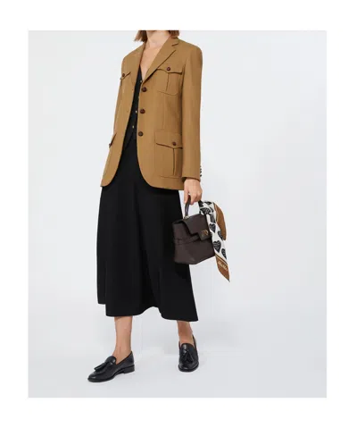 Max Mara Long-sleeved Jacket In Brown