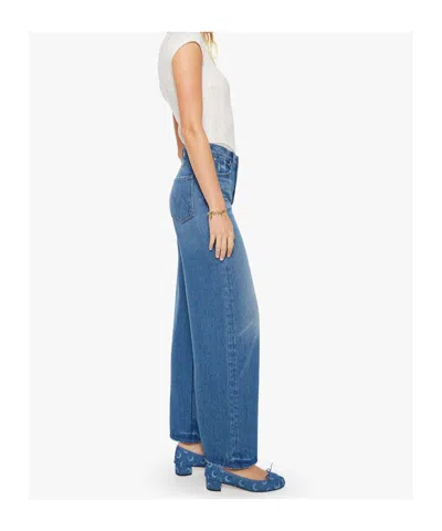 Mother Womens Perfectly Imperfect The Tomcat Roller Skimp Wide-leg Denim Jeans In Blue